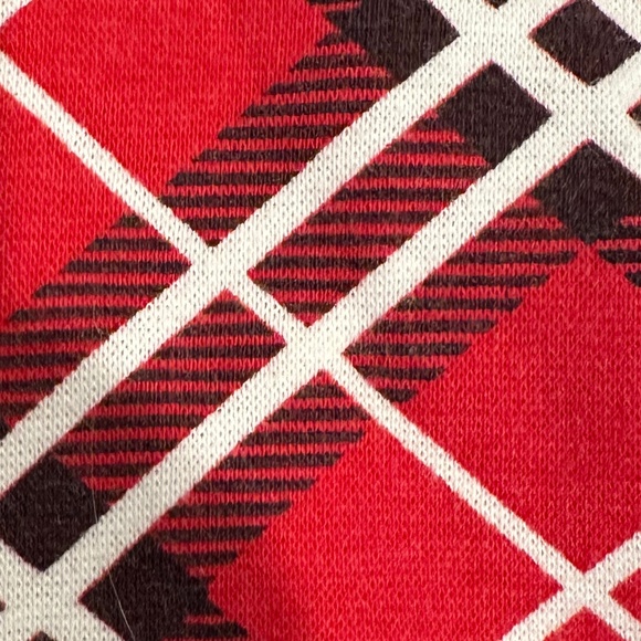 *GENTLY WORN* Monica & Andy Red Tartan Holiday Plaid Zip-Up Onesie - Picture 2 of 2